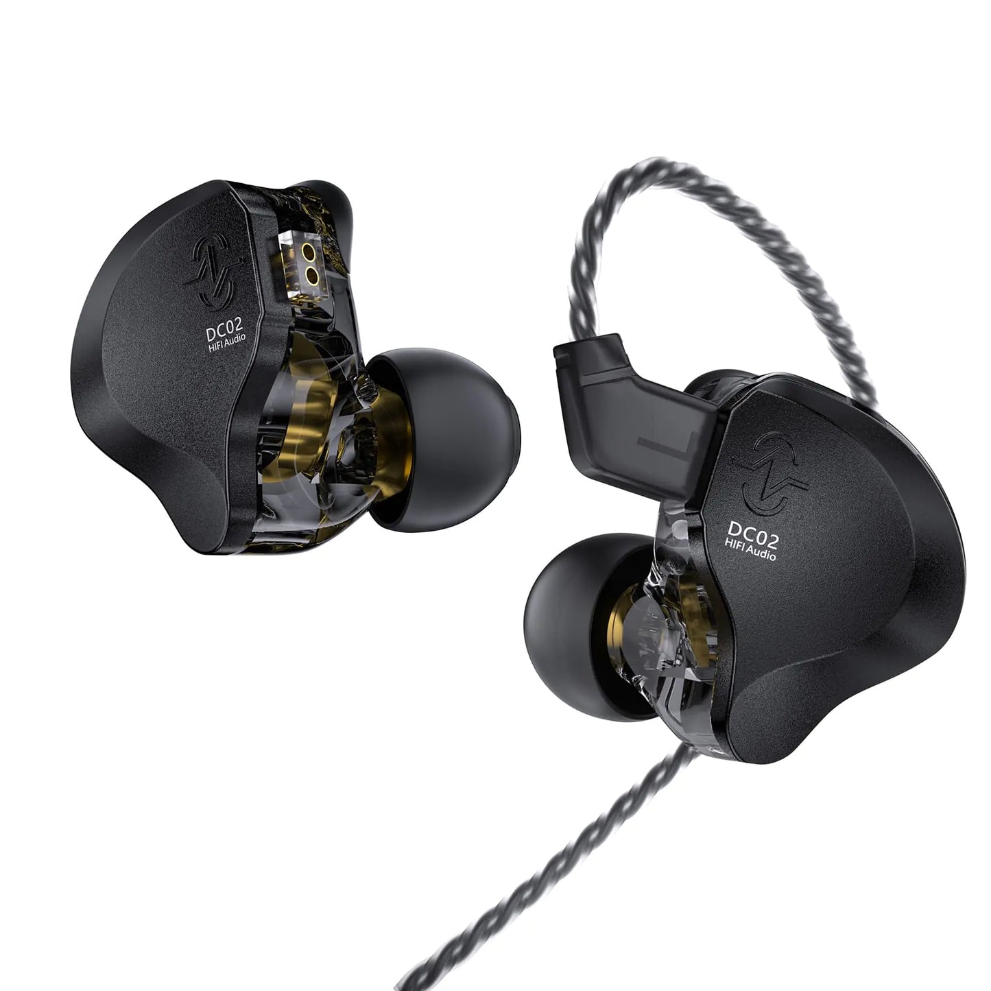 in Ear Monitor HeadphonesCCZ DC02 IEM Earphone Dual Magnetic Circuit DD Wired HeadphonesProfessional Hifi EarphoneStereo Sound Gaming Earbuds HeadphoneCCZ In Ear Monitor for System(BlackNo MIC)