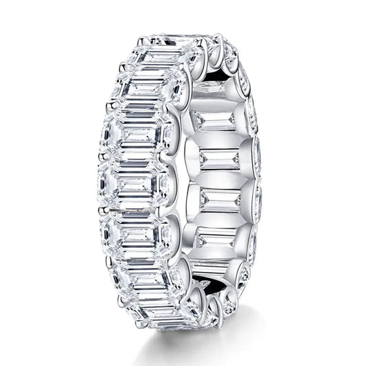 Sterling Silver Ring with High Carbon Diamond Simulant