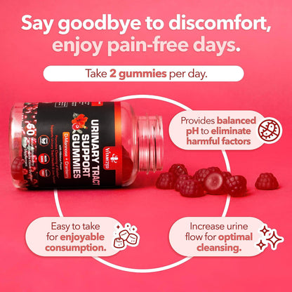 Potent Cranberry Gummies 1500mg with D Mannose Urinary Tract Health for Women