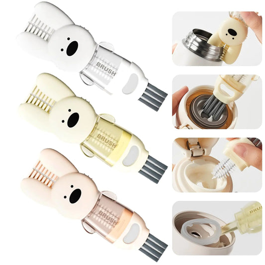 NOVANO 4 in 1 Cup Lid Cleaning Brush SetMultifunctional Crevice Cleaning BrushPortable Home Kitchen Cleaner ToolsIdeal for Insulation Bottle/Milk Bottle/Electric Razors/Household Items with Gaps