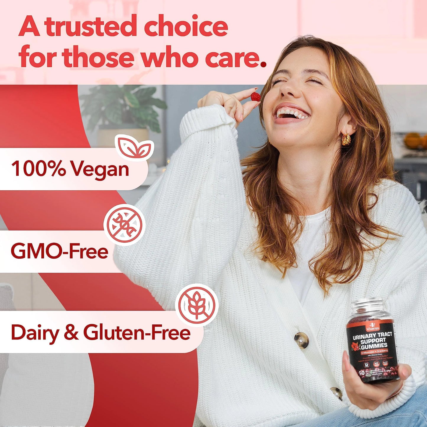 Potent Cranberry Gummies 1500mg with D Mannose Urinary Tract Health for Women