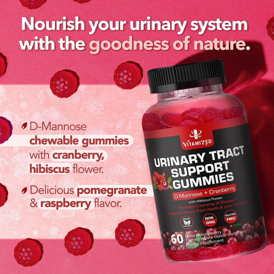 Potent Cranberry Gummies 1500mg with D Mannose Urinary Tract Health for Women