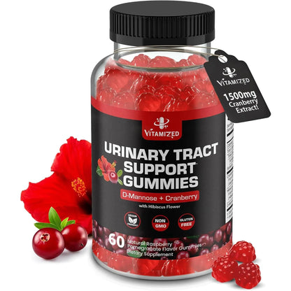 Potent Cranberry Gummies 1500mg with D Mannose Urinary Tract Health for Women